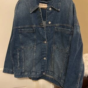 NWT Free People Opal Swing Denim Jacket XL in Got the Blues
